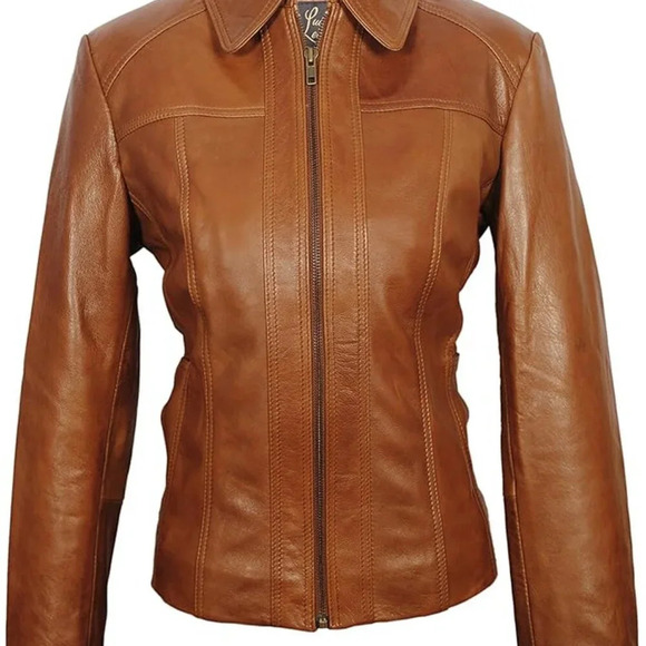 Women's Lambskin Leather Short Peacoat Jacket (BRAND NEW) SAVE $70.00 - Picture 5 of 8